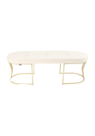 Viego Gold Collection- Beyaz Kapitoneli Chester Model Puf & Bench & Koltuk & Uzun Makyaj Puff & Yatak Ucu