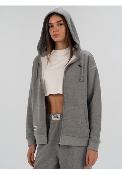 Everlast Heritage Champions Gri Unisex Full Zip Sweatshirt Koyu Gri Melanj
