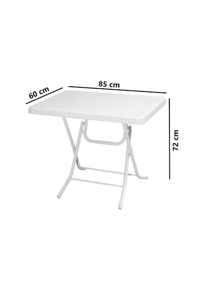 Omnipazar Mt-gfm210 Picnic Plastik Dikdörtgen Katlanır Bahçe Balkon Masa 60x85 Cm Beyaz