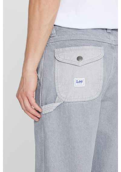 Lee Pamuk Relaxed Straight Fit Cepli Jean Kot Denim Pantolon Gri