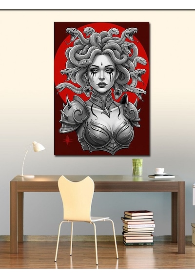 Kanvas Tablo Medusa Ve Yılanlar Çizimi 70cmx100cm