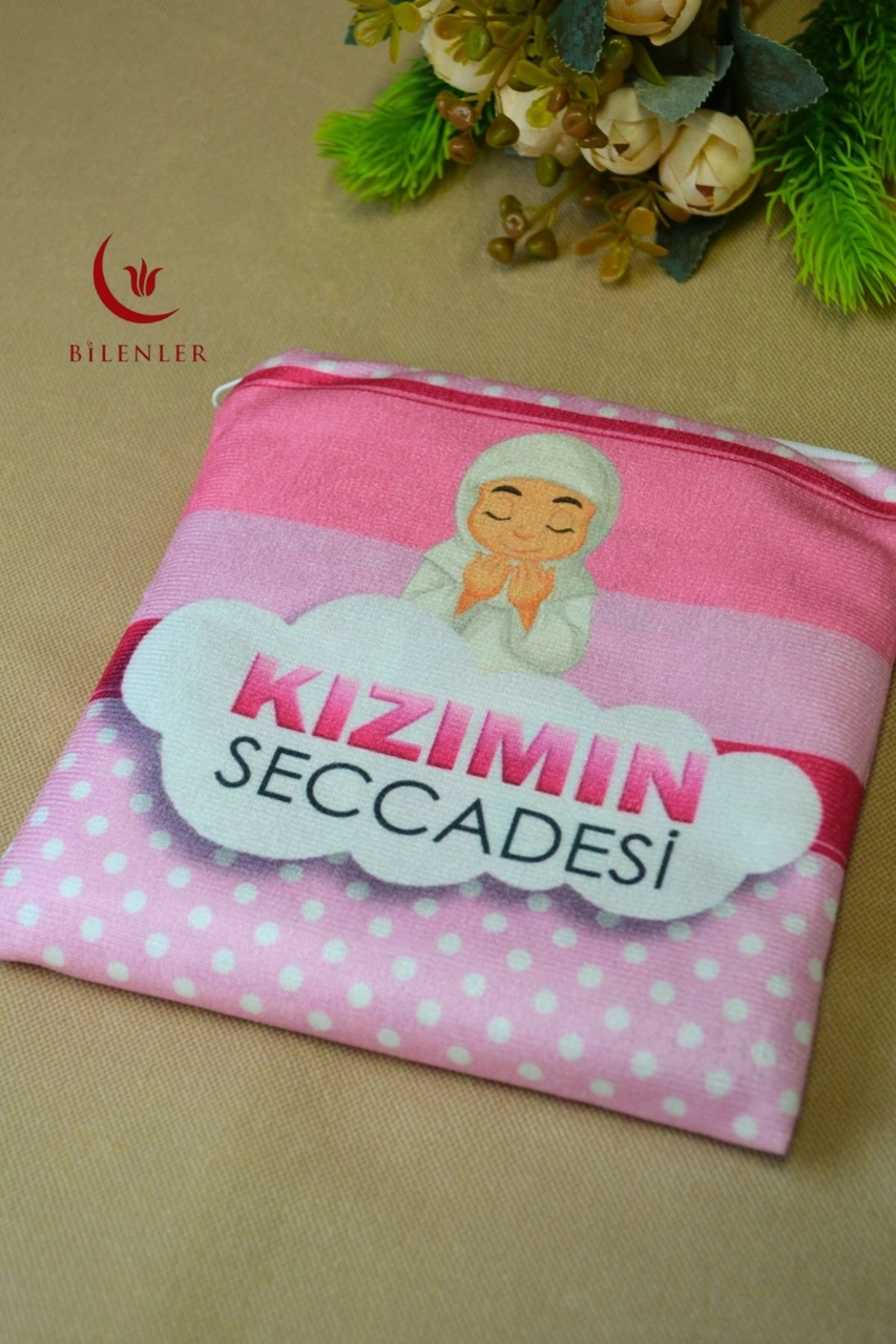 Çantalı Kız Çocuk Seccadesi-kızımın Seccadesi Pembe Pembe