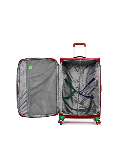 United Colors of Benetton Unisex Ultra Lıght Körüklü Kumaş Kabin Valiz 55 Cm Kırmızı Kırmızı