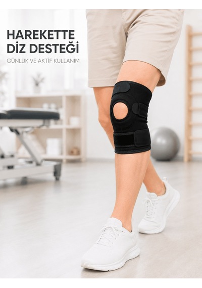 Kısa Ligamentli Dizlik Açık Diz Kapağı Ayarlanabilir Cırtlı Diz Tamamlayıcı Spor Dizlik Düz Renkli