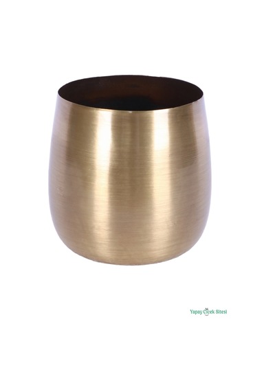 Yapay Çiçek Sitesi Metal Cezve Saksı 13 Cm Bronz