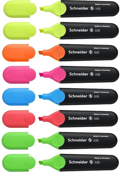 Schneider Fosforlu 150 Fosforlu Kalem Canlı Renkler Set 8'li Set