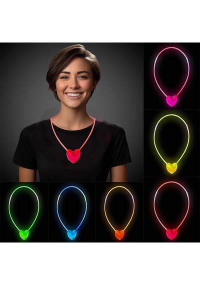 Karanlıkta Yanan Glow Stick Kalp Şekilli Kolye 6 Renk 6 Adet Tdrtr