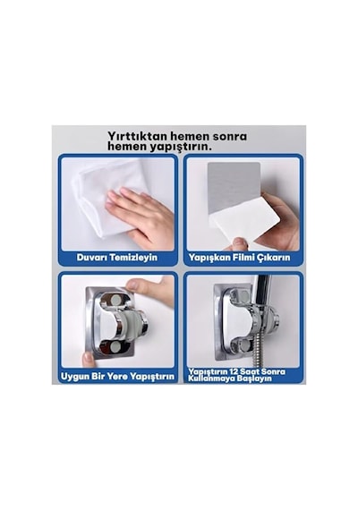3&apos Lü Set Masajlı Filtreli Duş Başlığı Gri Kendinden Yapışkanlı Mafsal Askı 150 Cm Hortum Yüksek Basınçlı Duş Seti