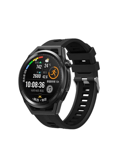 Huawei Honor Magic 2 46mm Uyumlu Krd-55 Silikon Kordon Siyah