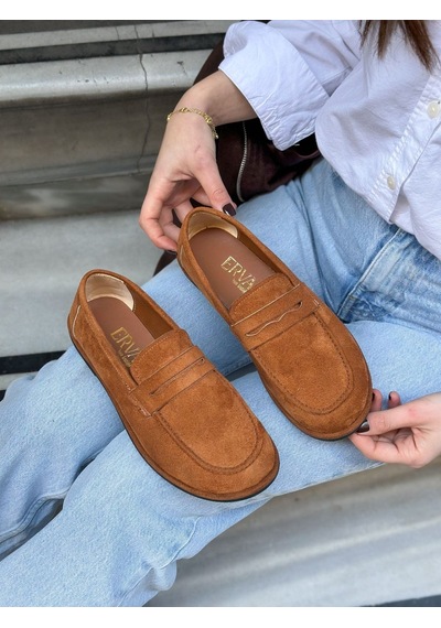 Erva'nın Butiği Taba Süet Daria Kadın Casual Günlük Ayakkabı-6133