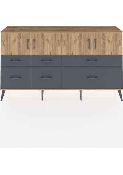 Arges Konsol 4 Raflı 6 Çekmeceli 4 Kapaklı 176x30x99 Çam-çam/antrasit Atlas Çam/antrasıt - Atlas Çam Arges Konsol 4 Raflı 6 Çekmeceli 4 Kapaklı 176x30x99 Çam-çam/antrasit Atlas Çam/antrasıt - Atlas Çam