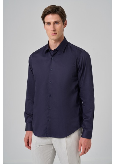 Morven Erkek Lacivert Dynamic Fit Sert Yaka Gömlek 26mc004005200 Lacivert