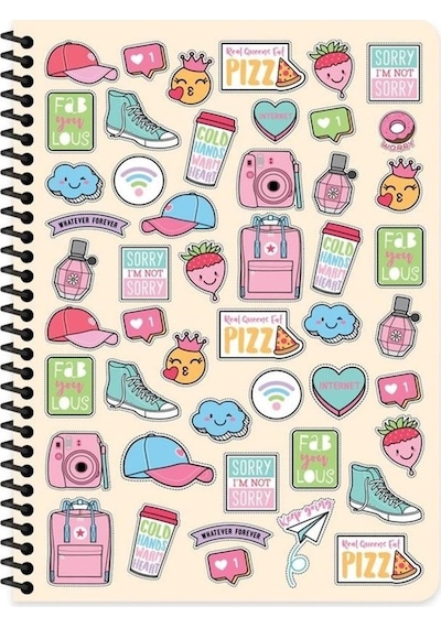 16x22 Cm 80 Yaprak Çizgisiz Plastik Kapak Telli Defter 60 Gram Beyaz Sayfa Sarı