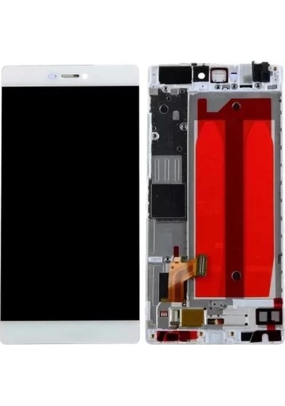 Huawei Uyumlu P8 Lcd Ekran Beyaz Çıtalı