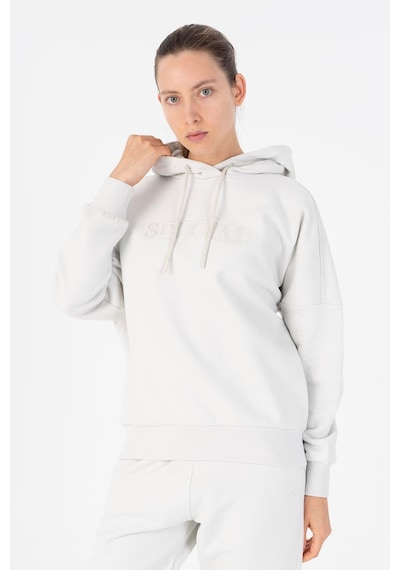 Maraton Oversize Kadın Bisiklet Yaka Gümüş Gri Sweatshirt Gümüş Gri