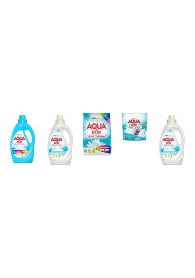 Aquabor Doğal Mineralli Sıvı Renkliler + Sıvı Beyaz + 4 Kg Renkliler + Tablet + Sıvı Beyaz 5 Li Set 0.75 LT - 2.5 LT - 12 KG