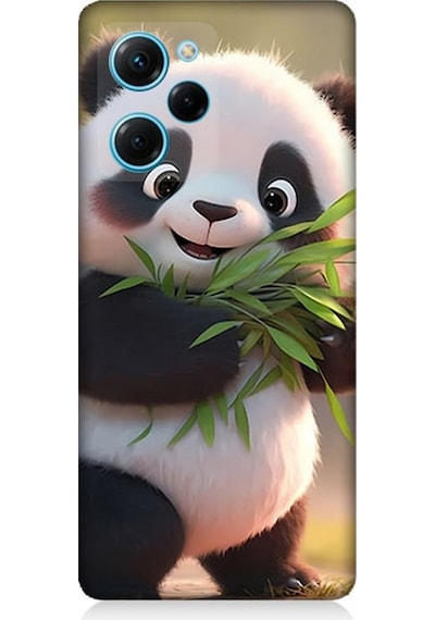 Xiaomi Poco X5 Pro Uyumlu Silikon Kılıf Sevimli Panda Ve Bambu
