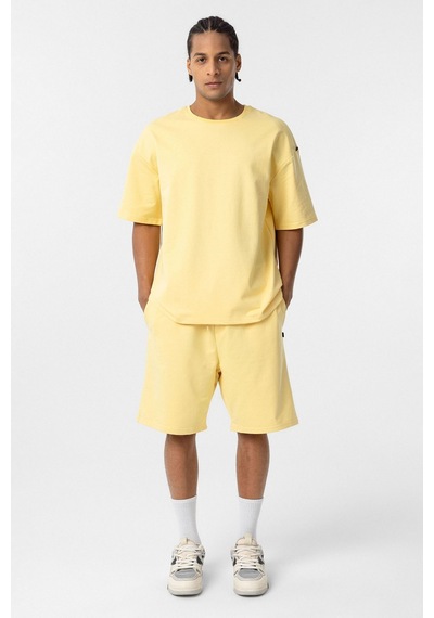 Basic Oversize Şort Takım Sarı