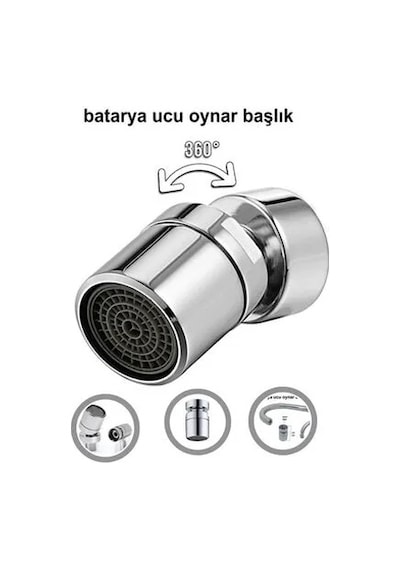 Hareketli Musluk & Batarya Ucu Perletörü- Iç Dişli Oynar Başlı
