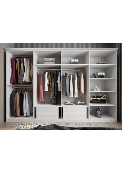 Foster Membran 8 Kapaklı Gardırop Montaj Dahil Beyaz 320 Cm