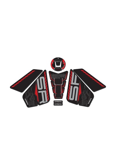Cf Moto 450sr Tank Pad Set Kırmızı Siyah Redlinegrafik