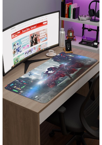 Akira Anime V4 - 90x40 Xxl Gaming Kauçuk Kaymaz Taban Mouse Pad Fare Altlığı