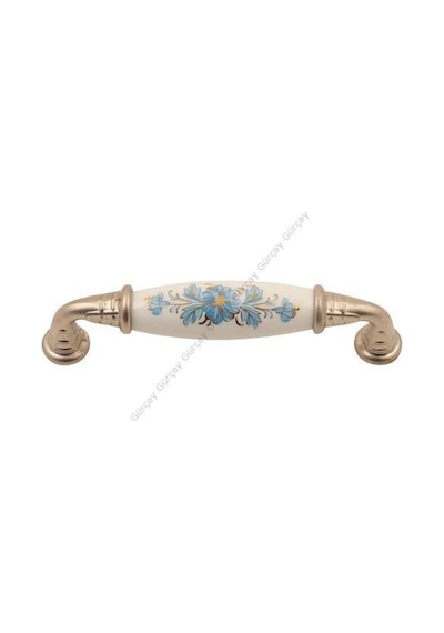 Gürçayhırdavat Gürçay Sude Porselen Kulp Saten Mavi Çiçekli 96Mm (2 Adet)