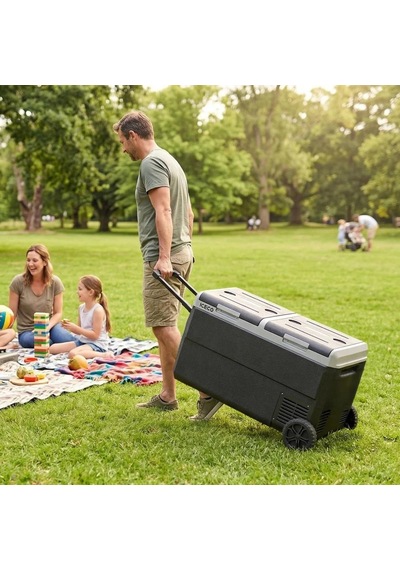 Iceco Mcd75d 12/24volt 75 Litre Kompresörlü Çift Bölmeli Tekerlekli Oto Buzdolabı/dondurucu