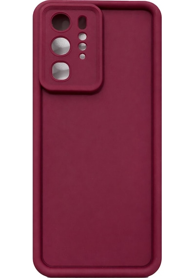 Huawei P40 Pro Uyumlu Kamera Çıkıntılı Mat Silikon Telefon Kılıfı Bordo