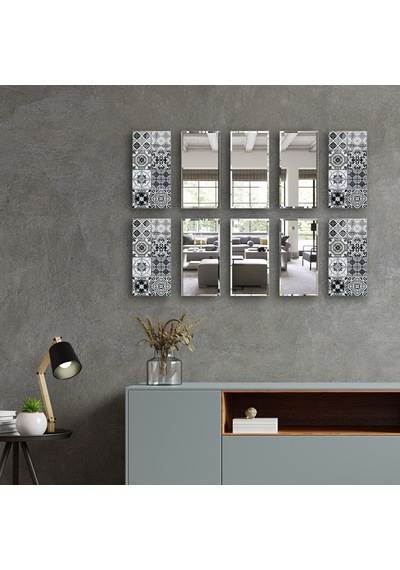 Decorita Dekor Camı | Karakalem Çizim Cam ve Ayna | 10'lu Takım Karakalem Çizim