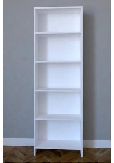 5 Raflı Kitaplık Raf Kütüphane Beyaz
