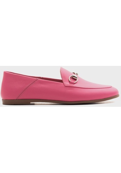 Luvishoes F03 Pembe Cilt Hakiki Deri Babet Pembe
