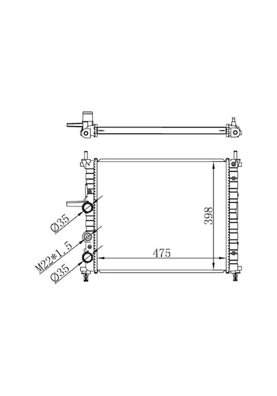 ORIS BFI004022 Radyatör Brazing Bravo-Brava-Marea 1.2İ-1.4İ-1.6İ 96 Mek. 475X395X22