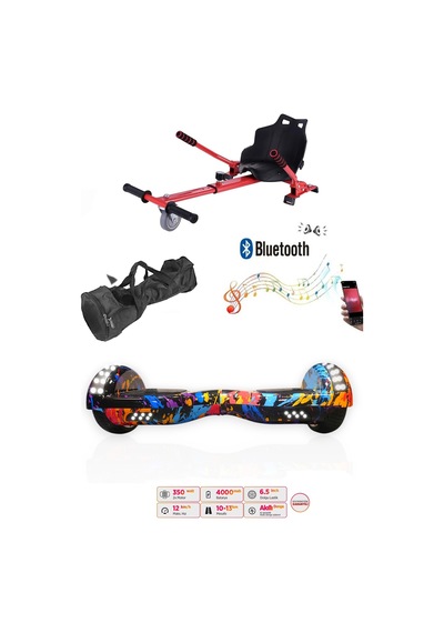 Citymate Elektrikli Kaykay Akıllı Denge Hoverboard + Hoverkart + Çanta Full Ledli Extrem Paket D26