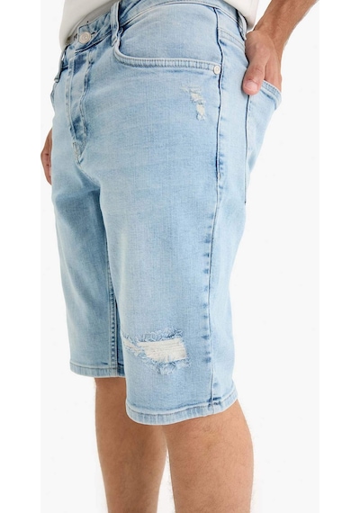 DeFacto Slim Fit Dar Kesim Jean Bermuda Şort F4685AX25SMNM39