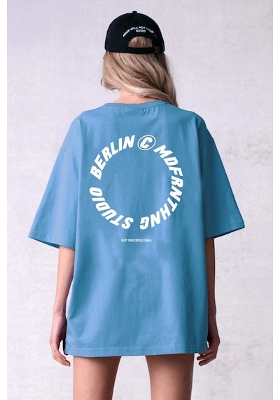 Mad Girls Mavi Baskılı Tişört Mg1197 Mavi