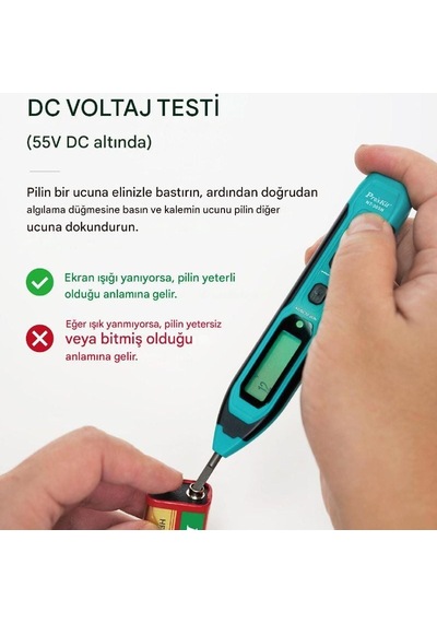 Ten, Proskit Nt-305n Dijital Voltaj Test Kalemi Ac/dc Gerilim Ölçer Elektrik Kontrol Kalemi