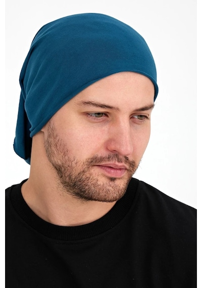 Butikgiz Erkek 4 Fonksiyonlu Koruyucu Pamuklu, Esnek, Terletmez, Bandana, Boyunluk, Maske - Tek Ebat / Mavi Mavi