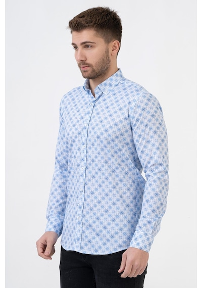 White Stone Barcelona G2311 Pamuklu Likralı Regular Fit Gömlek Desenli M Çok Renkli