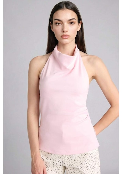 Defacto Slım Fıt Halter Yaka Bluz F8007ax26smpn38 Pembe-pn38