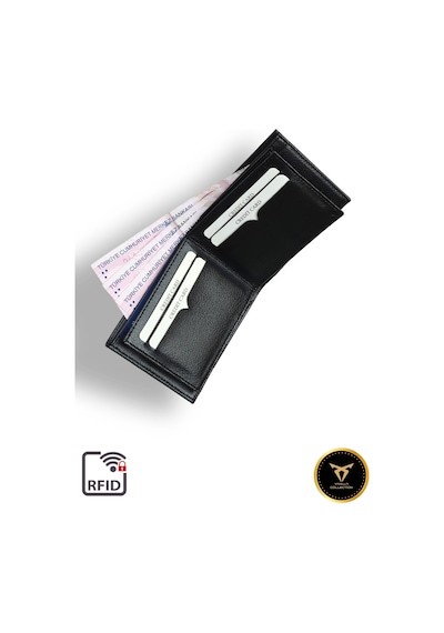 Vanilla Collection Premium Kalite Erkek Siyah Deri Cüzdan Bozuk Para Bölmeli 9 Kart Kapasiteli Siyah