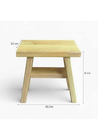 Tabure Ahşap 30mm Masif Çam Ağacı Ahşap
