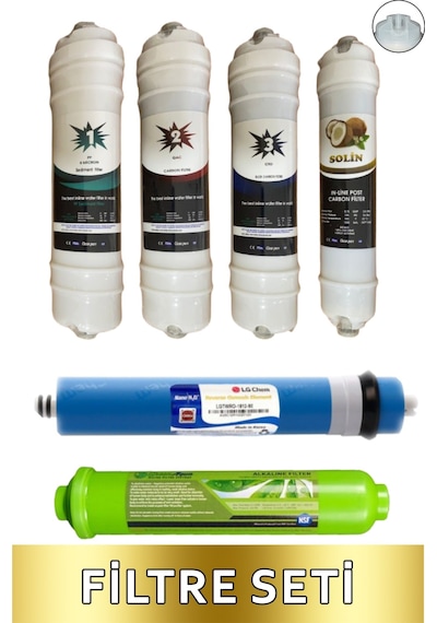 Kapalı Kasa 12 Inç Su Arıtma Cihazı Filtresi 6 Aşamalı 80 Gpd Lg Membranlı Inline Filtre Set