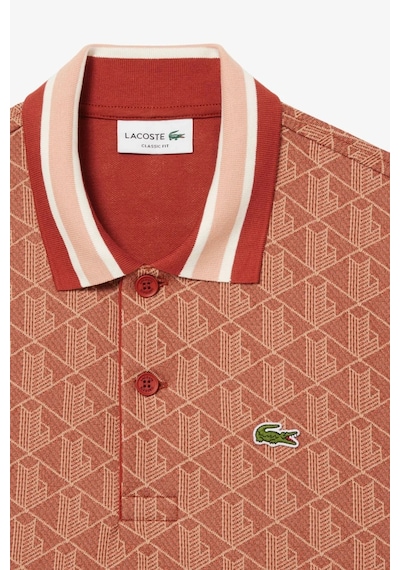 Lacoste Classic Fit Monogram Polo T-shirt Erkek Polo Yaka Tişört Kiremit Kiremit