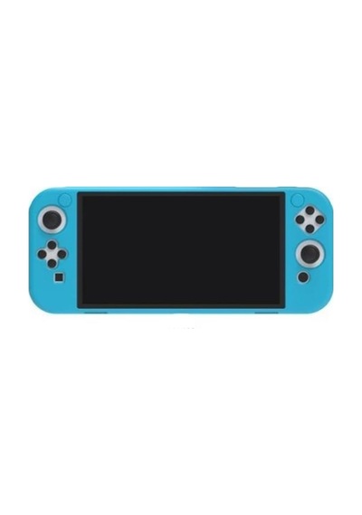 Nintendo Switch Oled El Destekli Grip Tasarımlı Koruyucu Silikon Kılıf Mavi