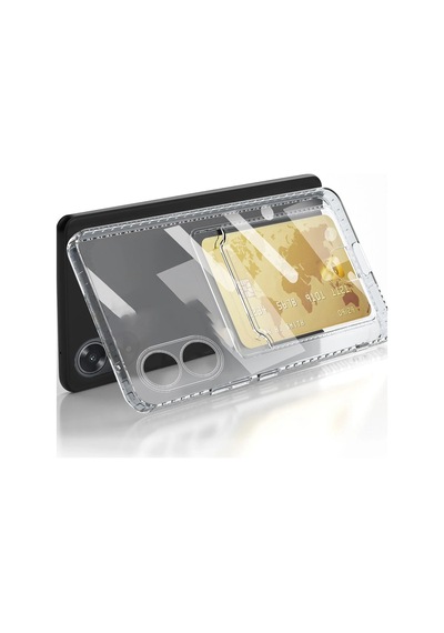 Newface - 536 - Oppo A38 Kılıf Kart Şeffaf Silikon - Csmo-tex - - Şeffaf