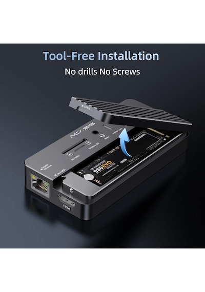 Acasis CM073S 10in1 USB,HDMI,PD100W,LAN,Type-C Dock+Disk Kutu