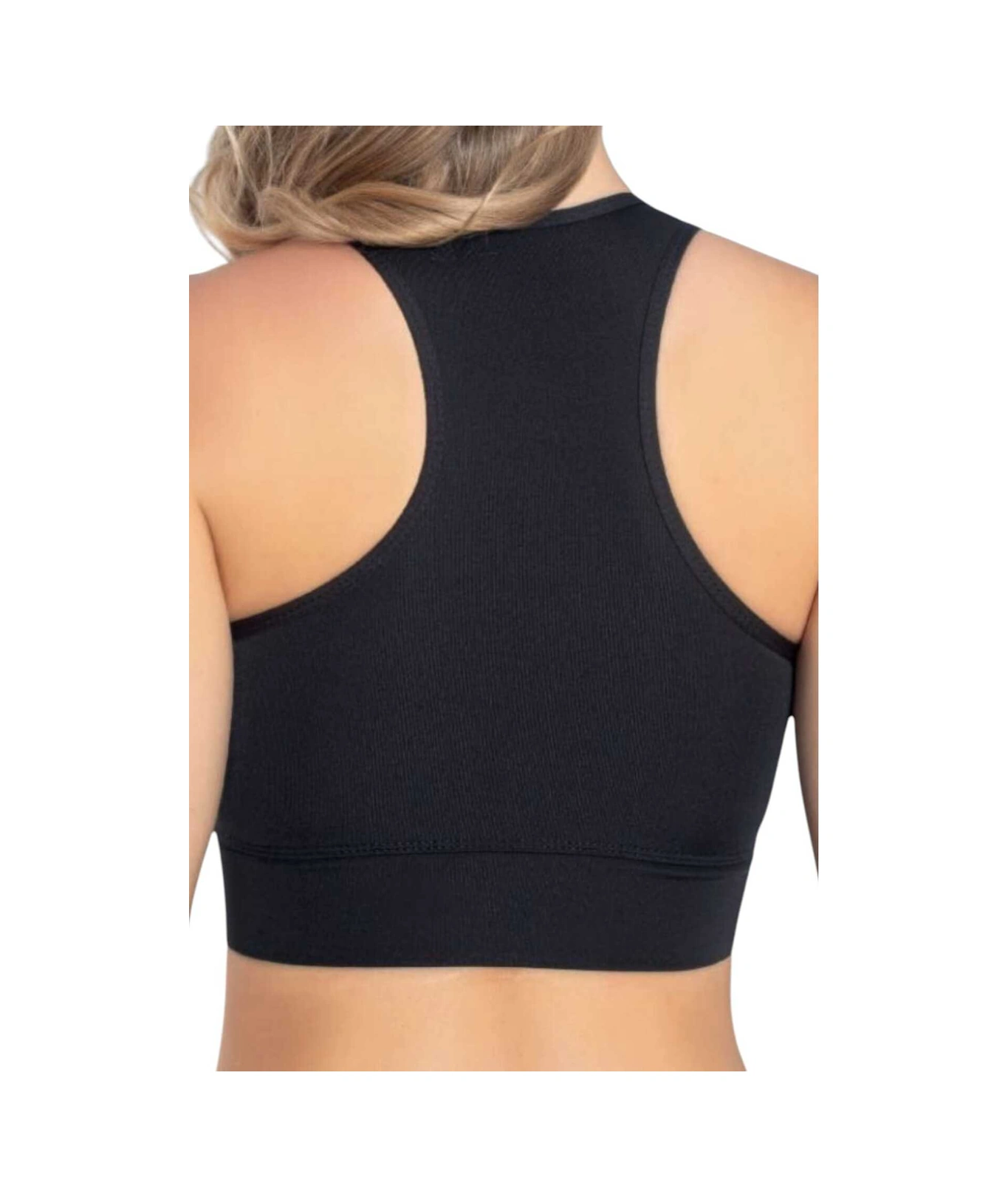 Tezzgelsin Kadın Fermuarlı Crop Kadın Fermuarlı Büstiyer Siyah