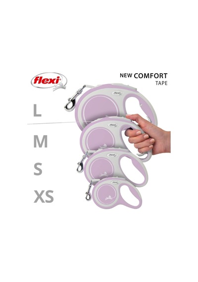 Flexi New Comfort Xs Beden Pembe 3mt Şerit Tasma Çok Renkli