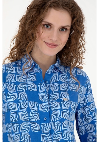 U.s. Polo Assn. Kadın Saks Gömlek Desenli 50264437-vr045 Mavi